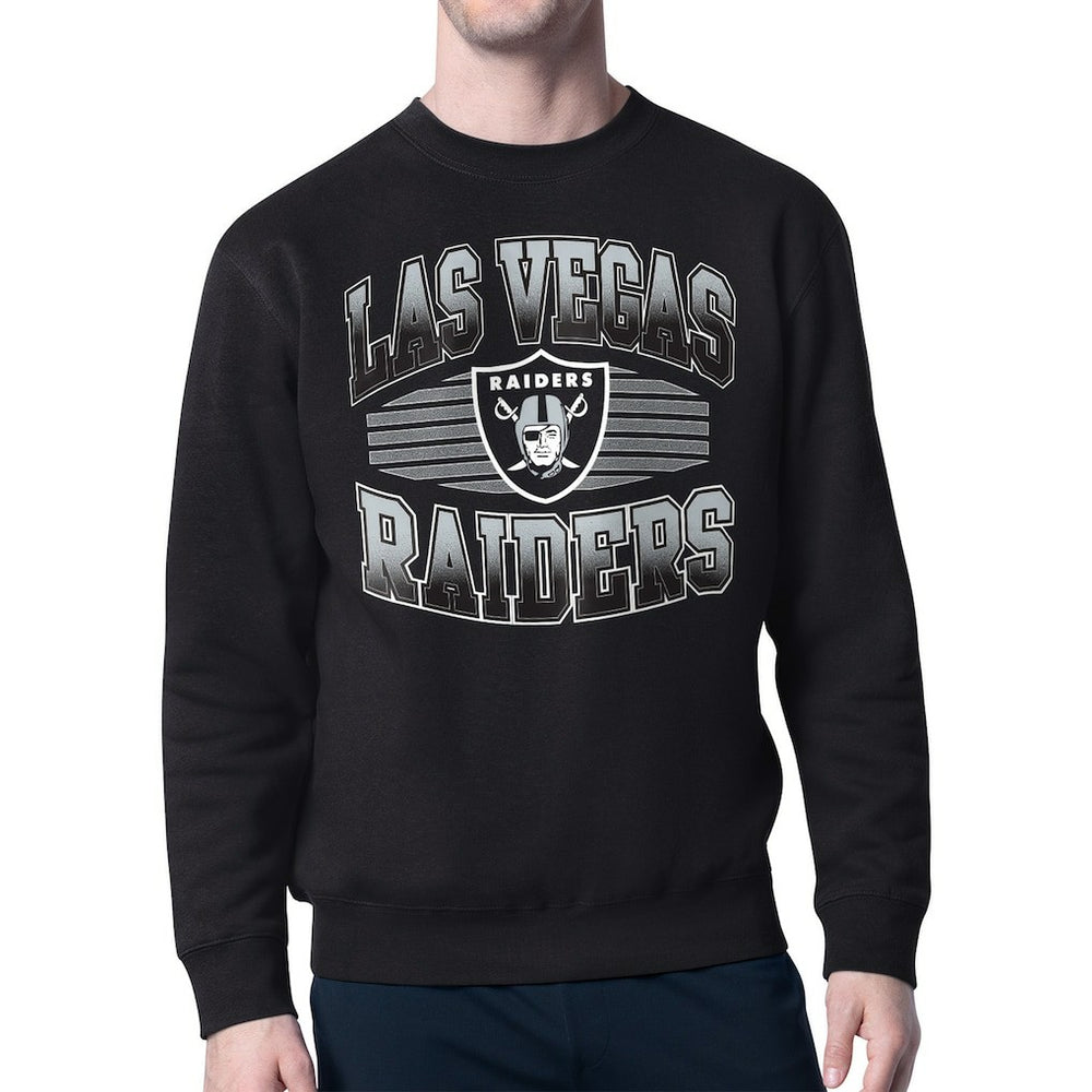 Las Vegas Raiders Starter Team Grit Graphic Fleece Pullover Sweatshirt - Black Pullover