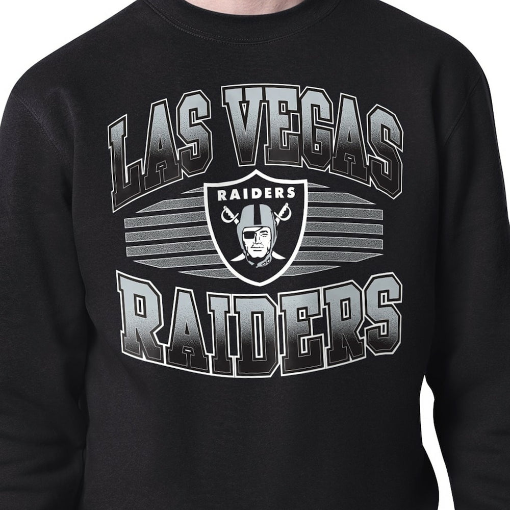 Las Vegas Raiders Starter Team Grit Graphic Fleece Pullover Sweatshirt - Black Pullover