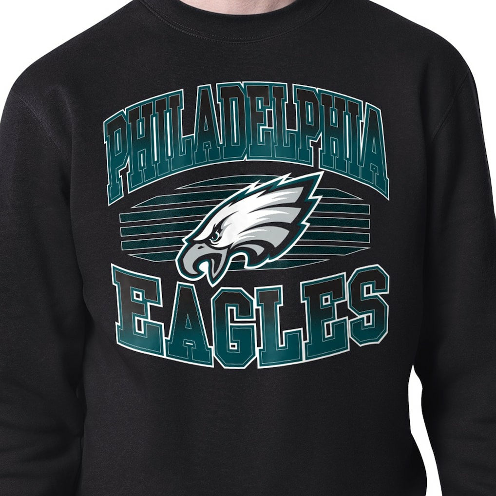 Philadelphia Eagles Starter Team Grit Graphic Fleece Pullover Sweatshirt - Black Pullover