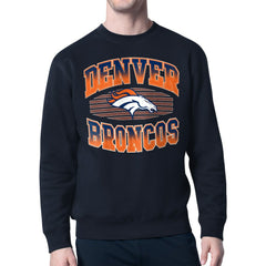 Denver Broncos Starter Team Grit Graphic Fleece Pullover Sweatshirt - Navy Pullover