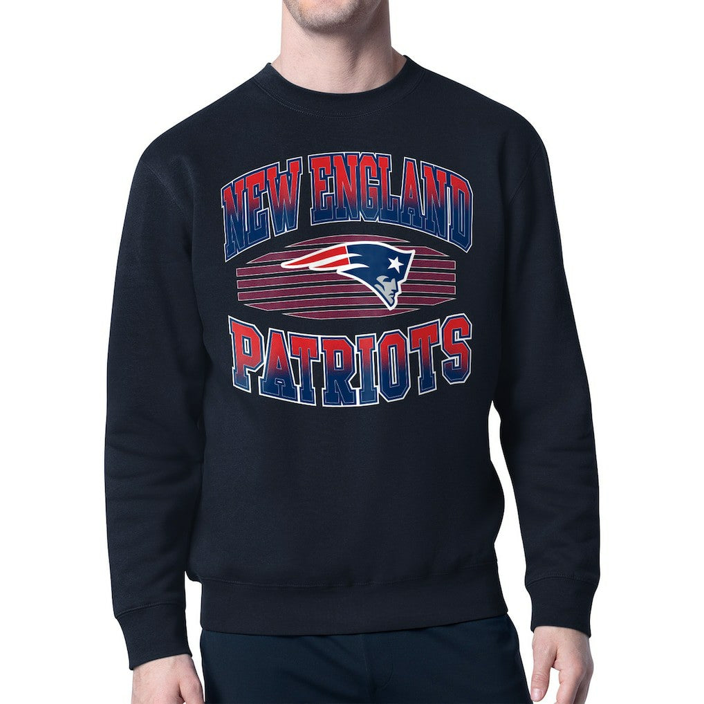 New England Patriots Starter Team Grit Graphic Fleece Pullover Sweatshirt - Navy Pullover