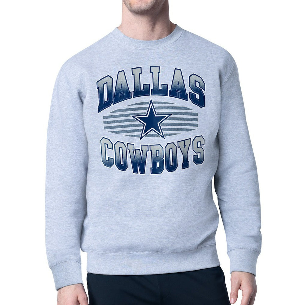 Dallas Cowboys Starter Team Grit Graphic Fleece Pullover Sweatshirt - Heather Gray Pullover