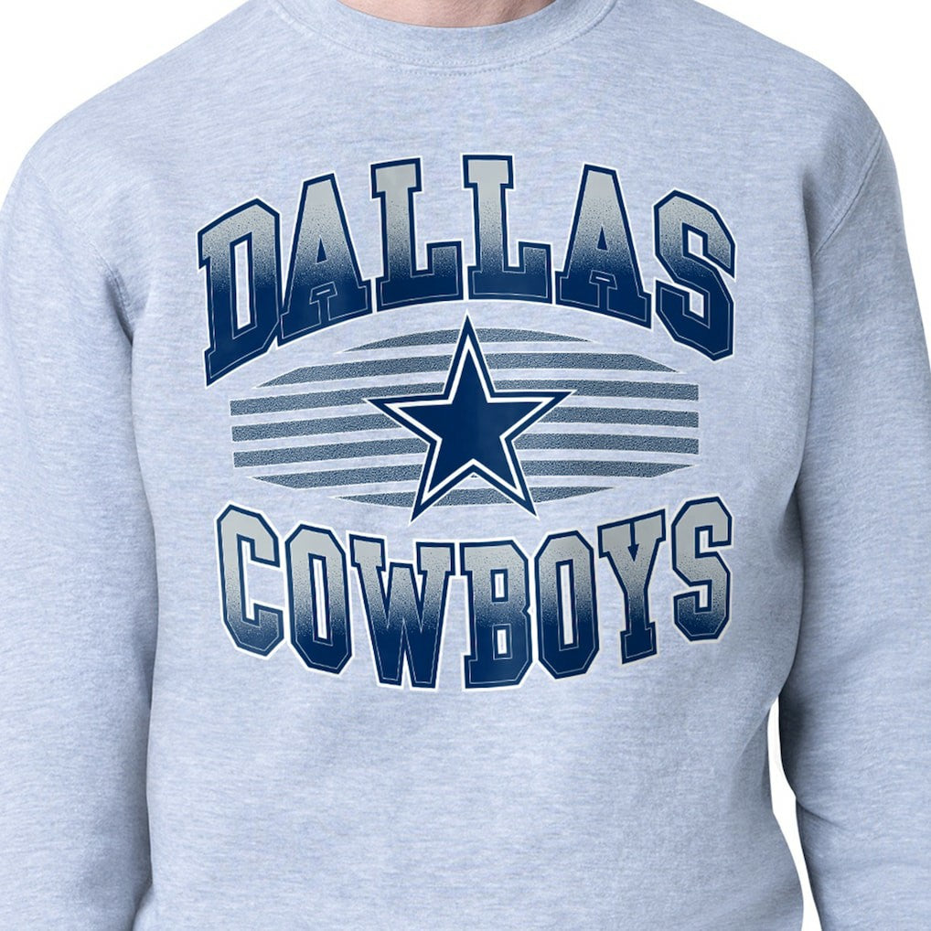 Dallas Cowboys Starter Team Grit Graphic Fleece Pullover Sweatshirt - Heather Gray Pullover