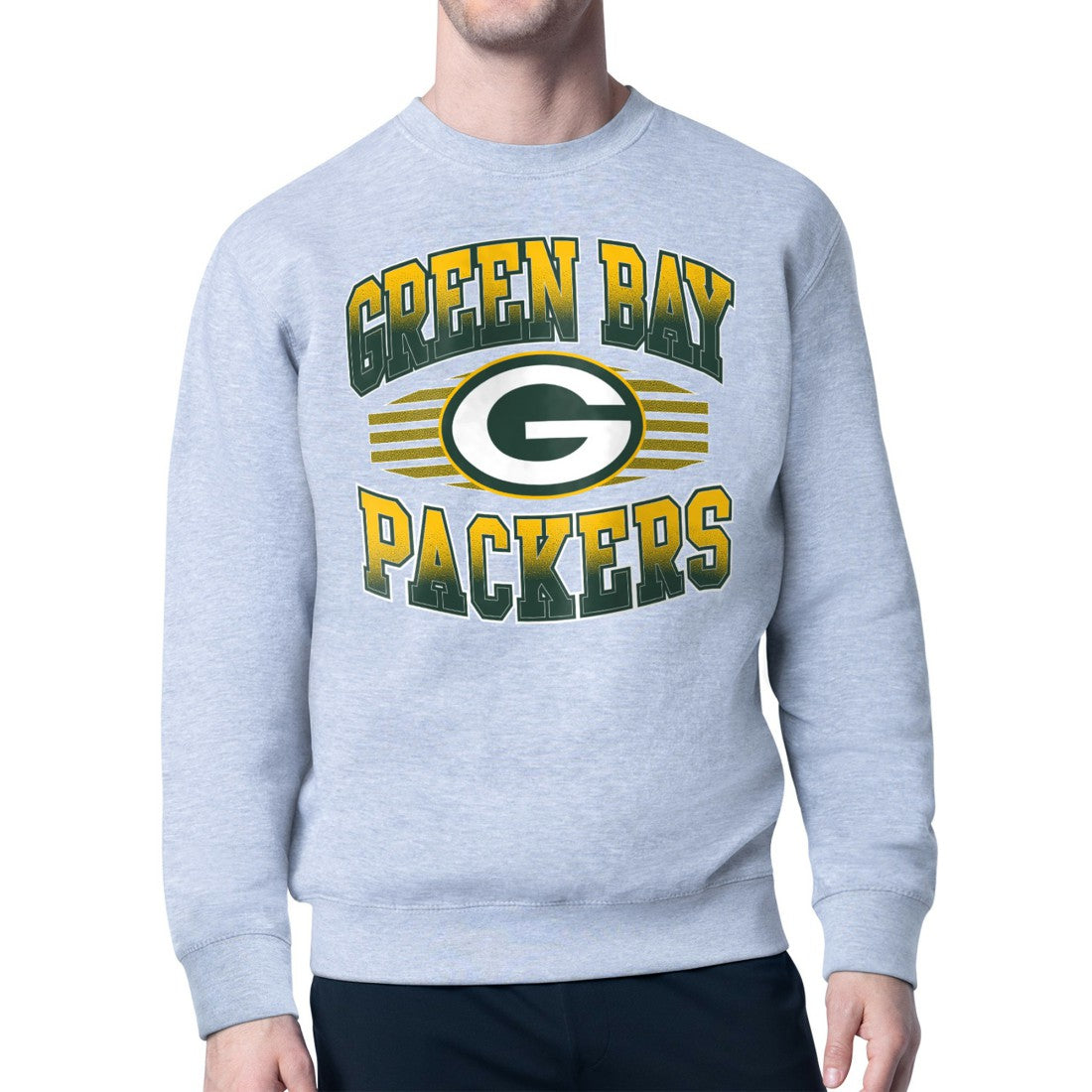 Green Bay Packers Starter Team Grit Graphic Fleece Pullover Sweatshirt - Heather Gray Pullover