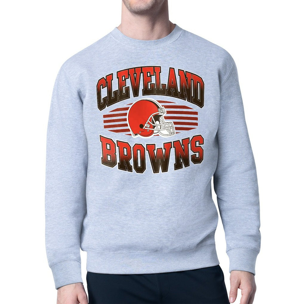 Cleveland Browns Starter Team Grit Graphic Fleece Pullover Sweatshirt - Heather Gray Pullover