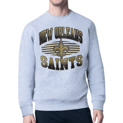 New Orleans Saints Starter Team Grit Graphic Fleece Pullover Sweatshirt - Heather Gray Pullover
