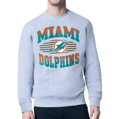 Miami Dolphins Starter Team Grit Graphic Fleece Pullover Sweatshirt - Heather Gray Pullover