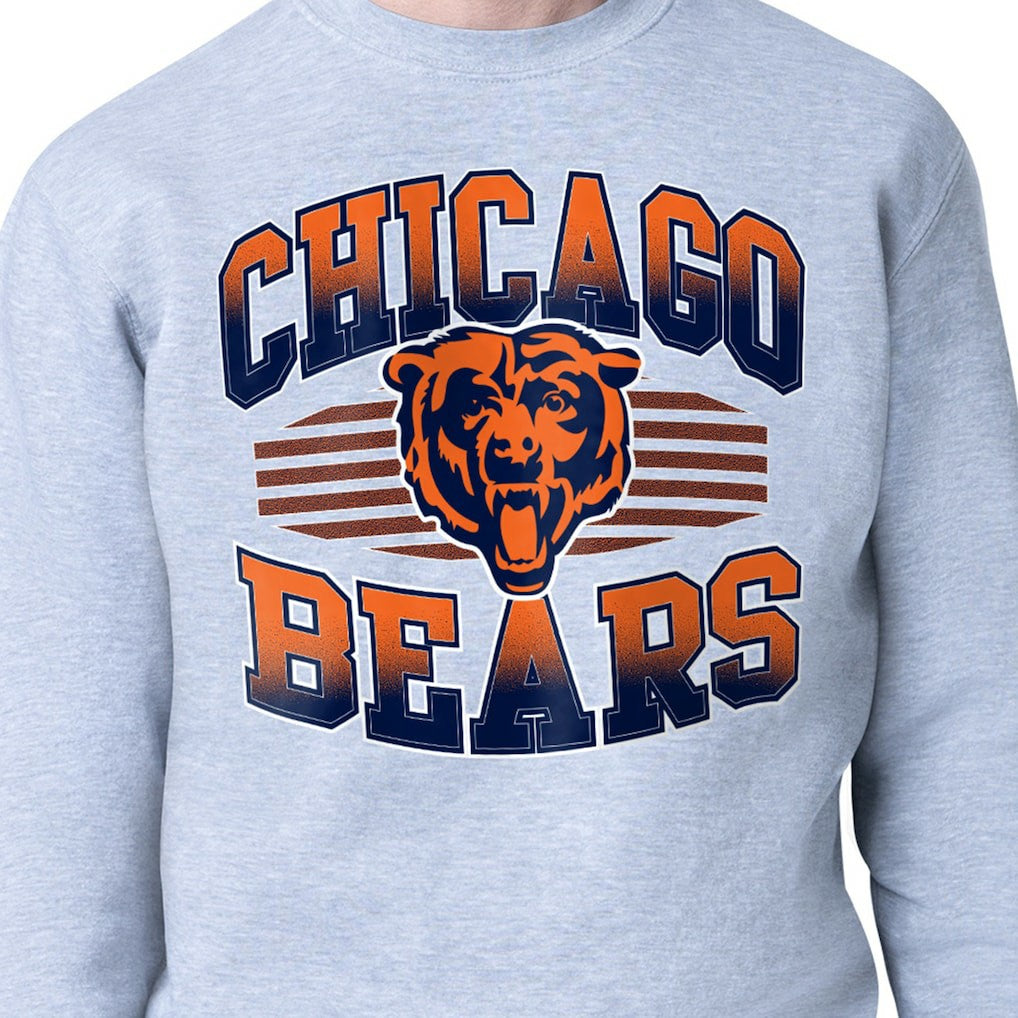Chicago Bears Starter Team Grit Graphic Fleece Pullover Sweatshirt - Heather Gray Pullover