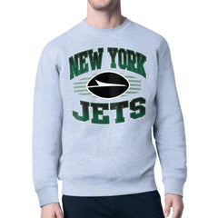 New York Jets Starter Team Grit Graphic Fleece Pullover Sweatshirt - Heather Gray Pullover