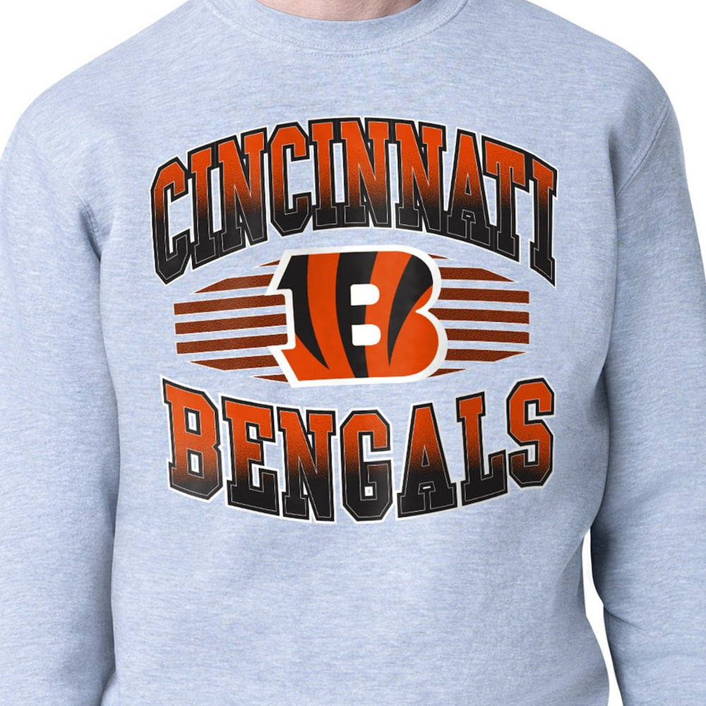 Cincinnati Bengals Starter Team Grit Graphic Fleece Pullover Sweatshirt - Heather Gray Pullover