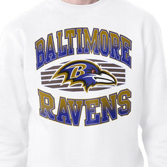 Baltimore Ravens Starter Team Grit Graphic Fleece Pullover Sweatshirt - White Pullover