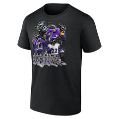 Derrick Henry Baltimore Ravens Notorious Graphic T-Shirt - Black T-shirts