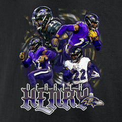 Derrick Henry Baltimore Ravens Notorious Graphic T-Shirt - Black T-shirts