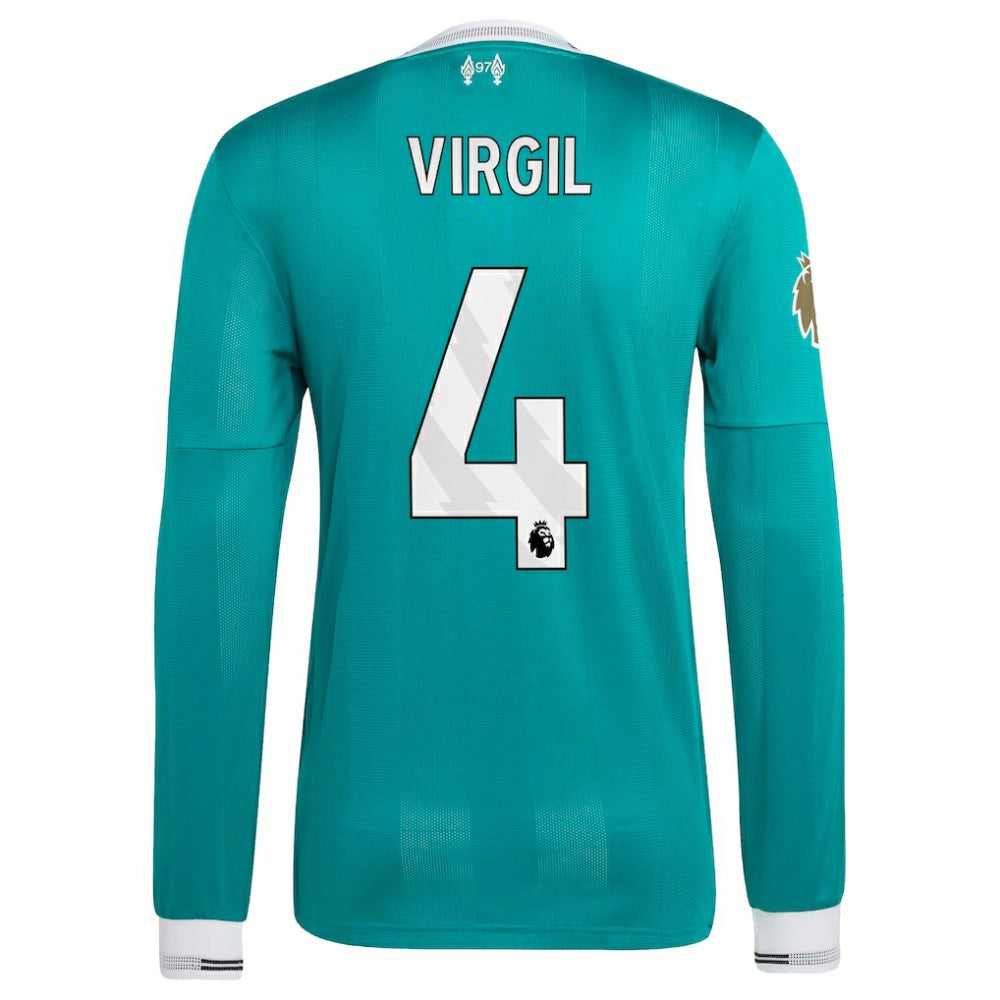 Virgil van Dijk Liverpool 2025/26 Third Long Sleeve Player Jersey Green - Adidas on sale