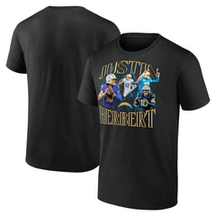 Justin Herbert Los Angeles Chargers Notorious Graphic T-Shirt - Black T-shirts