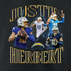 Justin Herbert Los Angeles Chargers Notorious Graphic T-Shirt - Black T-shirts