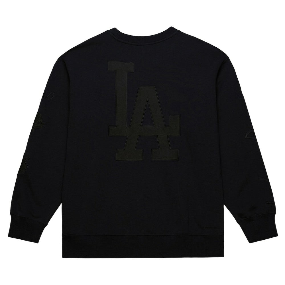Los Angeles Dodgers Mitchell & Ness Phantom Fleece Crewneck Sweatshirt - Black Sweatshirts