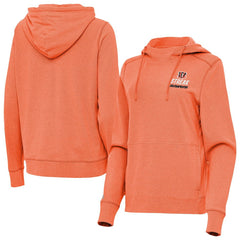 Cincinnati Bengals Antigua Women's Streak Justice Pullover Hoodie - Heather Orange Hoodies