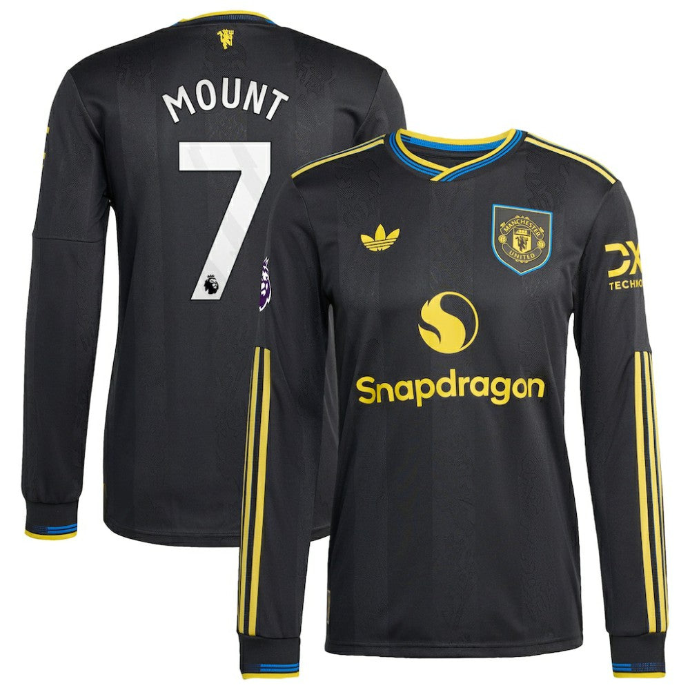 Mason Mount Manchester United 2025/26 Third Long Sleeve Player Jersey Black - Adidas discount
