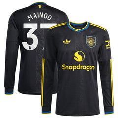 Kobbie Mainoo Manchester United 2025/26 Third Replica Long Sleeve Player Jersey Black - Adidas for sale