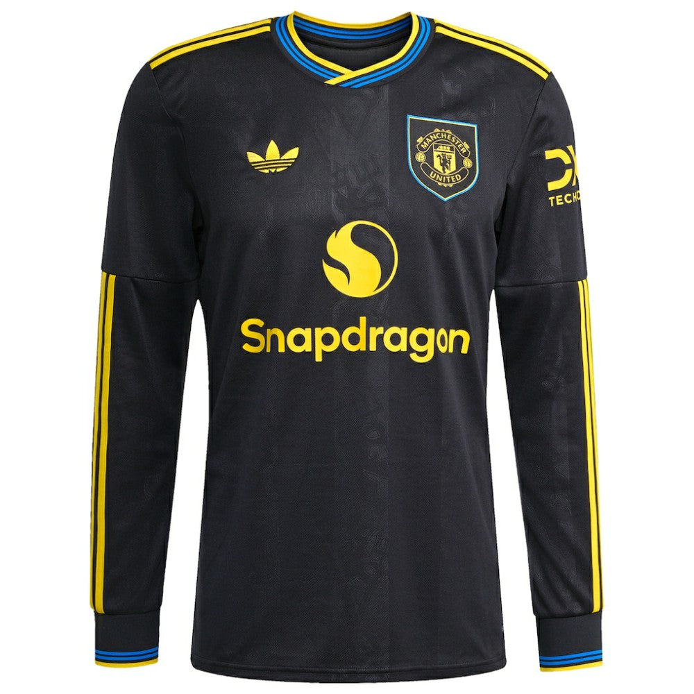 Kobbie Mainoo Manchester United 2025/26 Third Replica Long Sleeve Player Jersey Black - Adidas for sale