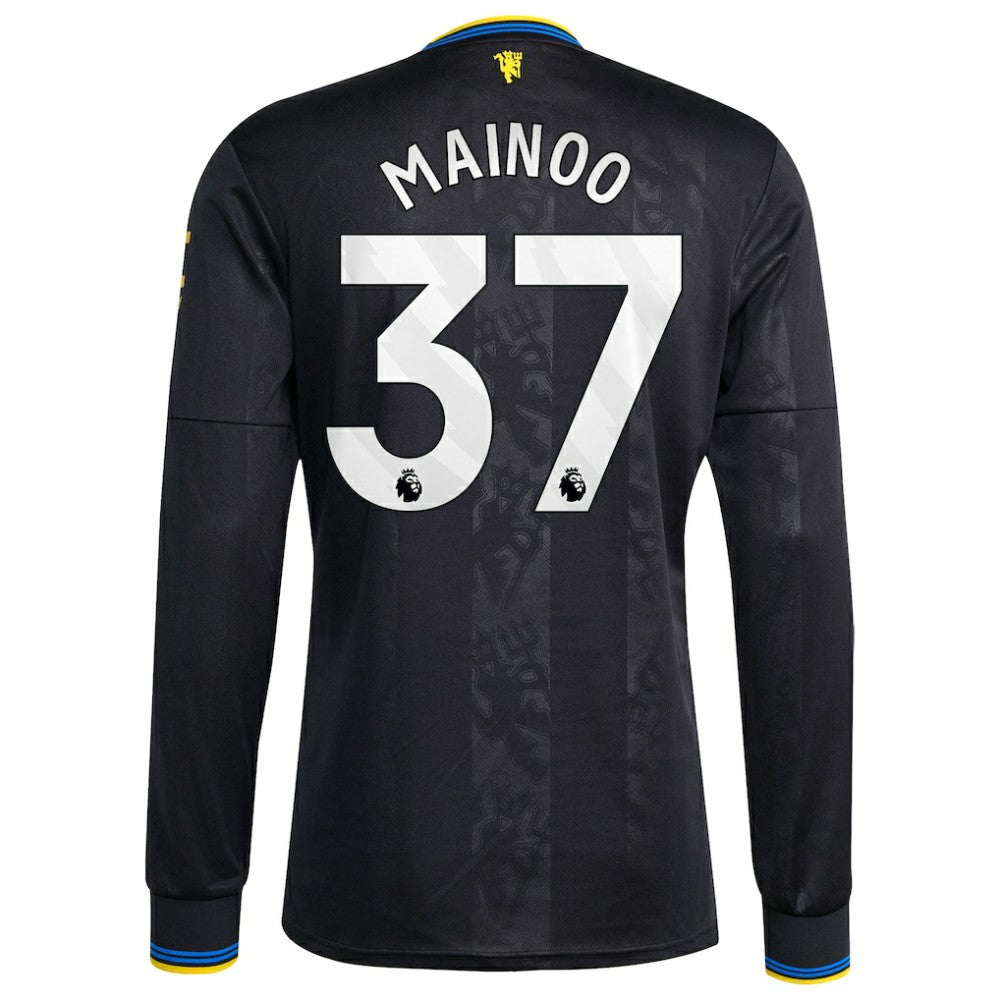 Kobbie Mainoo Manchester United 2025/26 Third Replica Long Sleeve Player Jersey Black - Adidas for sale