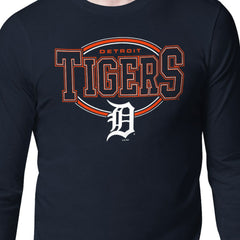 Detroit Tigers Starter Team Track Graphic Long Sleeve T-Shirt - Navy T-shirts
