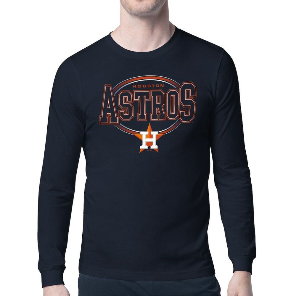 Houston Astros Starter Team Track Graphic Long Sleeve T-Shirt - Navy T-shirts
