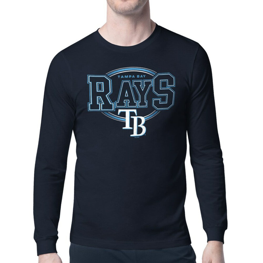 Tampa Bay Rays Starter Team Track Graphic Long Sleeve T-Shirt - Navy T-shirts