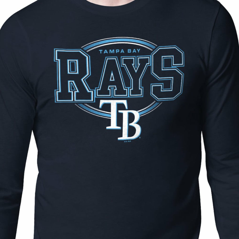 Tampa Bay Rays Starter Team Track Graphic Long Sleeve T-Shirt - Navy T-shirts
