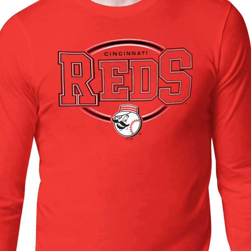 Cincinnati Reds Starter Team Track Graphic Long Sleeve T-Shirt - Red T-shirts