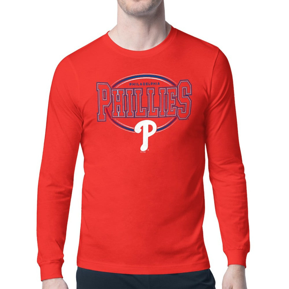 Philadelphia Phillies Starter Team Track Graphic Long Sleeve T-Shirt - Red T-shirts