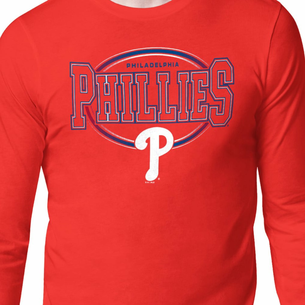 Philadelphia Phillies Starter Team Track Graphic Long Sleeve T-Shirt - Red T-shirts