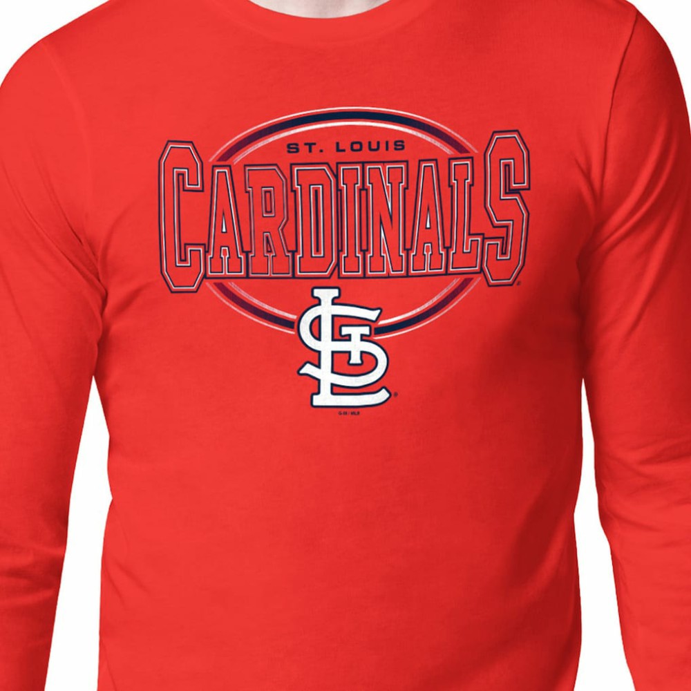 St. Louis Cardinals Starter Team Track Graphic Long Sleeve T-Shirt - Red T-shirts