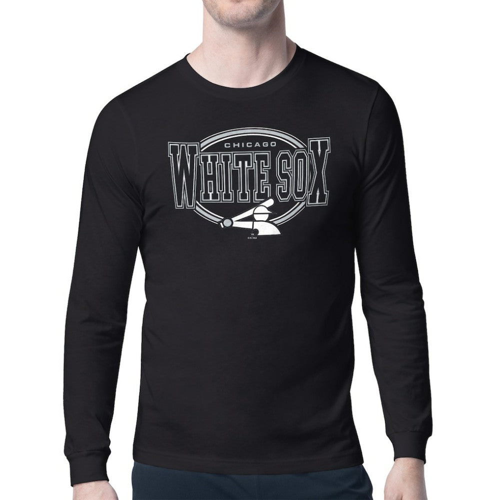 Chicago White Sox Starter Team Track Graphic Long Sleeve T-Shirt - Black T-shirts