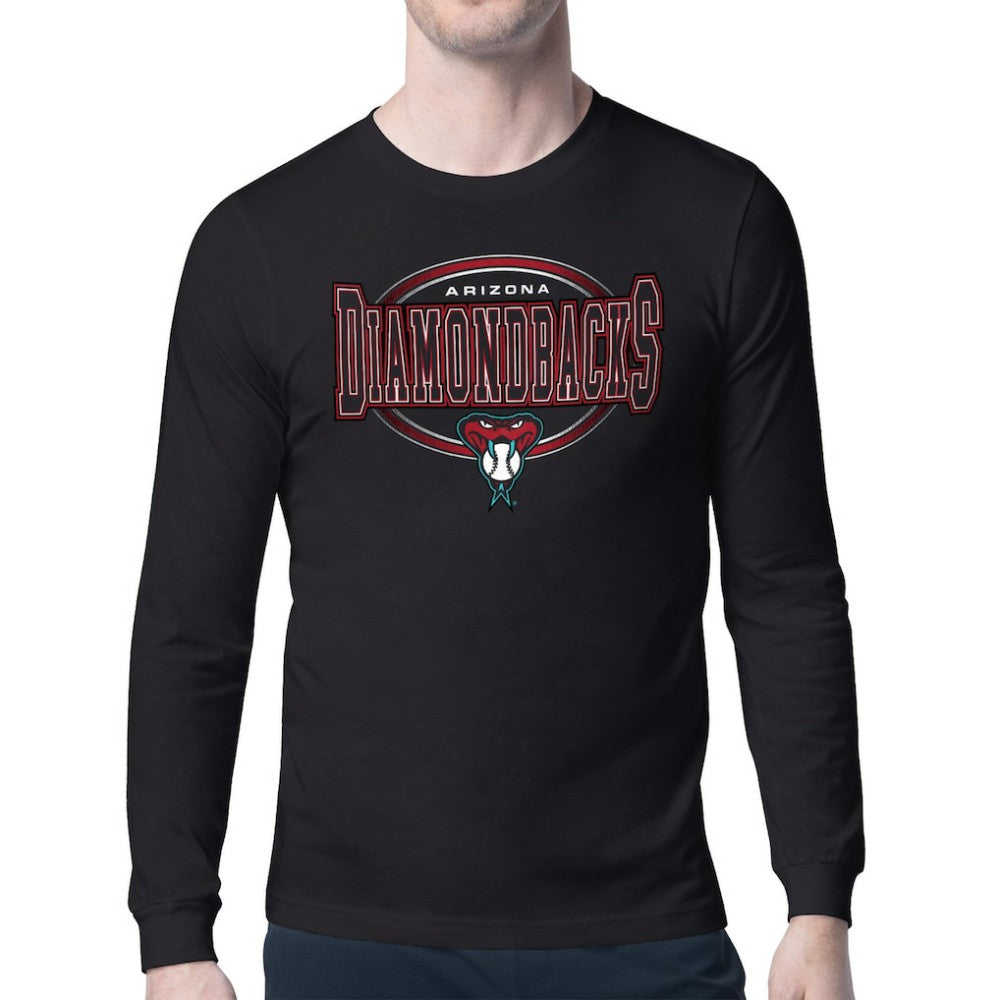 Arizona Diamondbacks Starter Team Track Graphic Long Sleeve T-Shirt - Black T-shirts