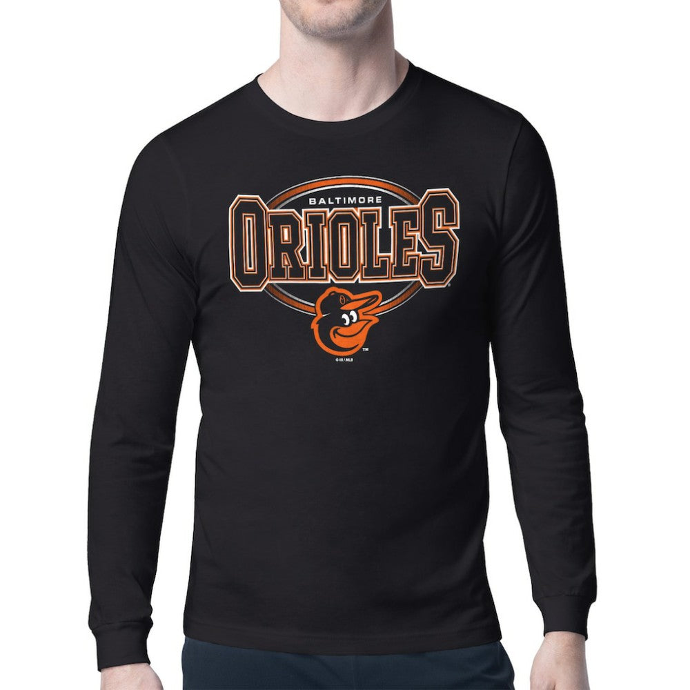 Baltimore Orioles Starter Team Track Graphic Long Sleeve T-Shirt - Black T-shirts