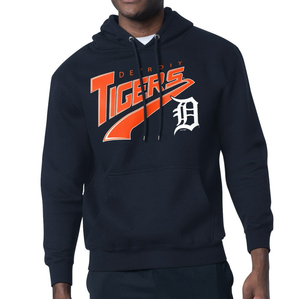 Detroit Tigers Starter Modern Tailsweep Fleece Tri-Blend Pullover Hoodie - Navy Hoodies