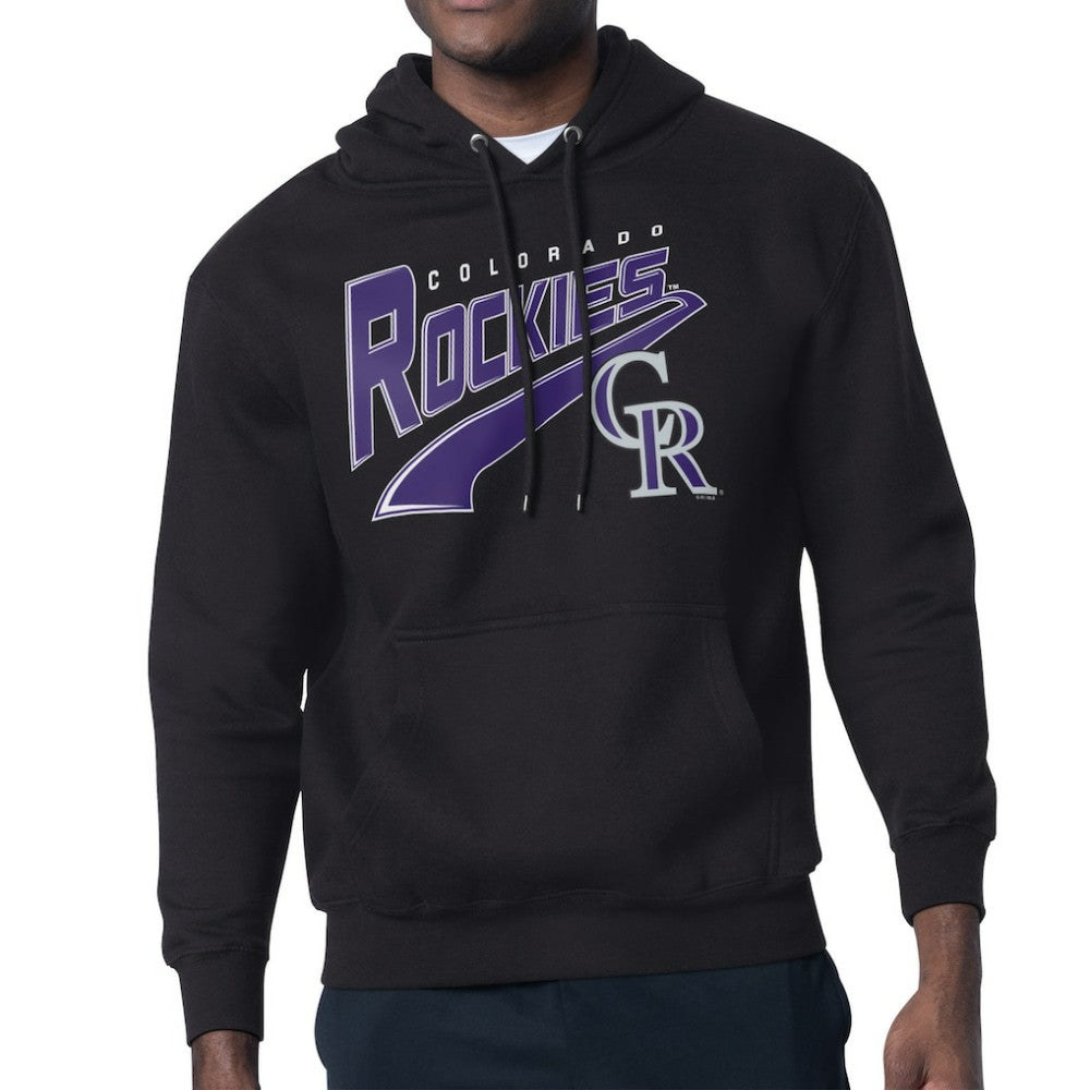 Colorado Rockies Starter Modern Tailsweep Fleece Tri-Blend Pullover Hoodie - Black Hoodies