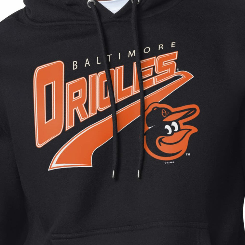 Baltimore Orioles Starter Modern Tailsweep Fleece Tri-Blend Pullover Hoodie - Black Hoodies