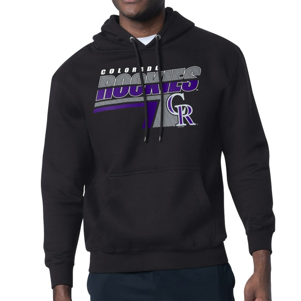 Colorado Rockies Starter Logo Push Graphic Hoodie - Black Hoodies