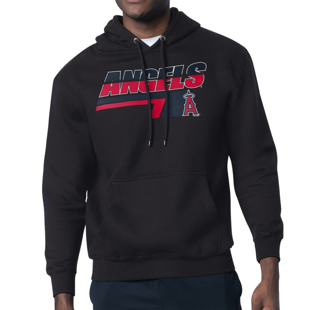 Los Angeles Angels Starter Logo Push Graphic Hoodie - Black Hoodies