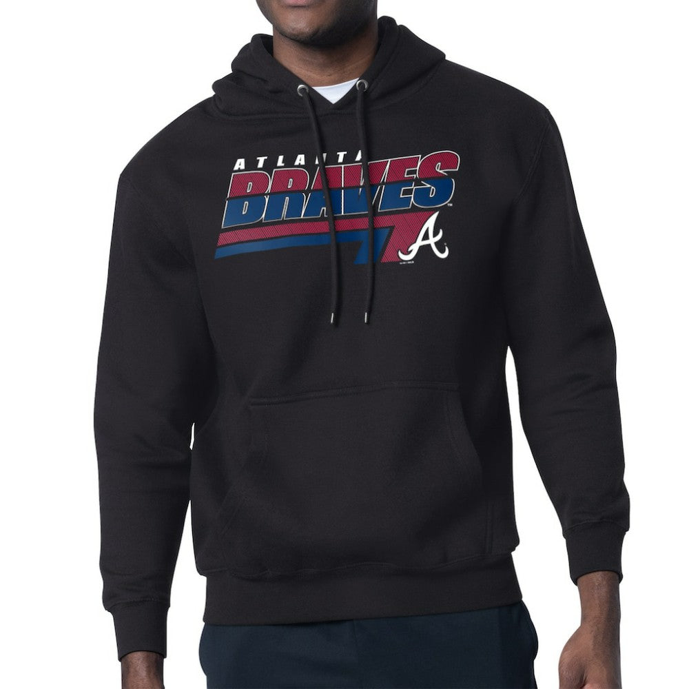 Atlanta Braves Starter Logo Push Graphic Hoodie - Black Hoodies