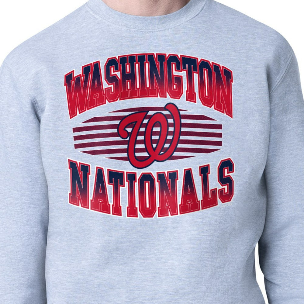 Washington Nationals Starter Team Grit Graphic Fleece Pullover Sweatshirt - Heather Gray Pullover