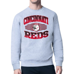 Cincinnati Reds Starter Team Grit Graphic Fleece Pullover Sweatshirt - Heather Gray Pullover