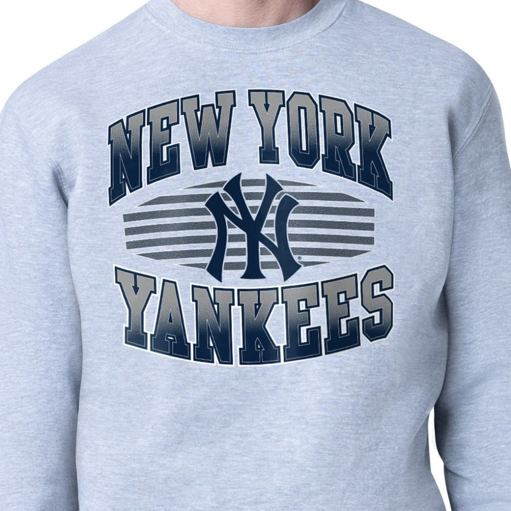New York Yankees Starter Team Grit Graphic Fleece Pullover Sweatshirt - Heather Gray Pullover