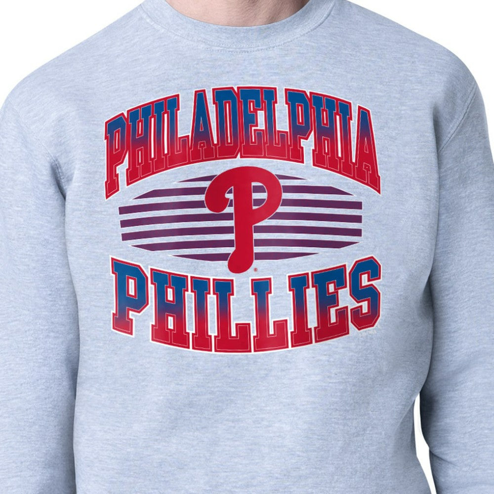 Philadelphia Phillies Starter Team Grit Graphic Fleece Pullover Sweatshirt - Heather Gray Pullover