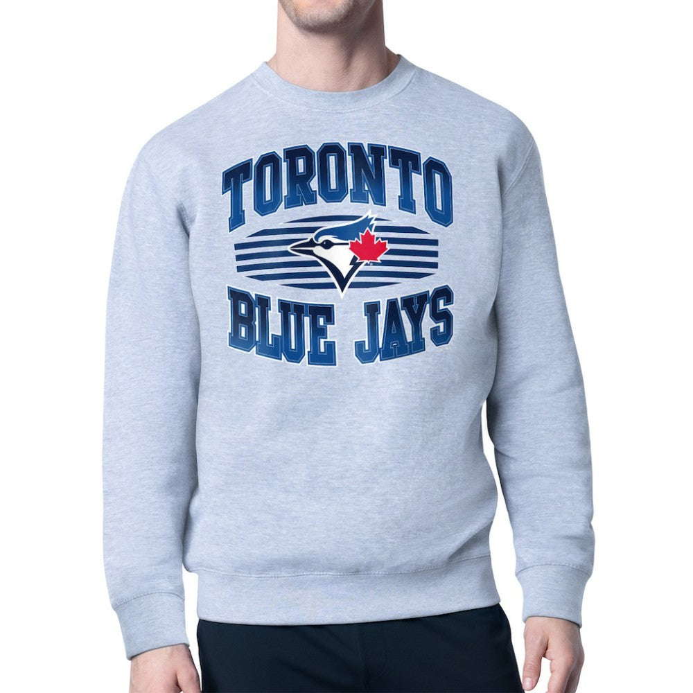 Toronto Blue Jays Starter Team Grit Graphic Fleece Pullover Sweatshirt - Heather Gray Pullover