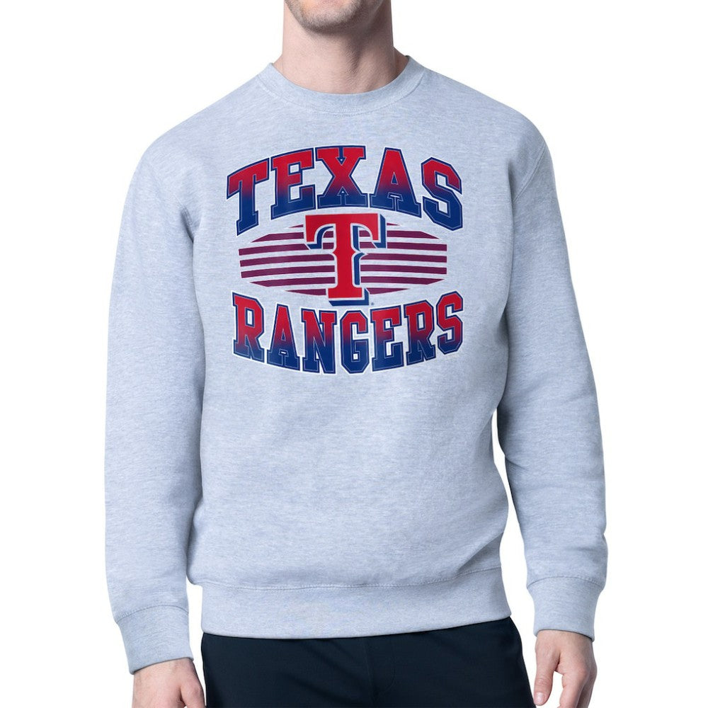Texas Rangers Starter Team Grit Graphic Fleece Pullover Sweatshirt - Heather Gray Pullover