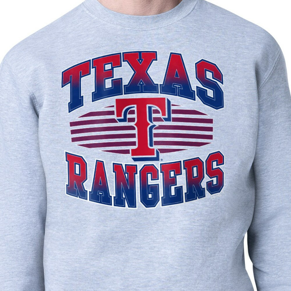 Texas Rangers Starter Team Grit Graphic Fleece Pullover Sweatshirt - Heather Gray Pullover